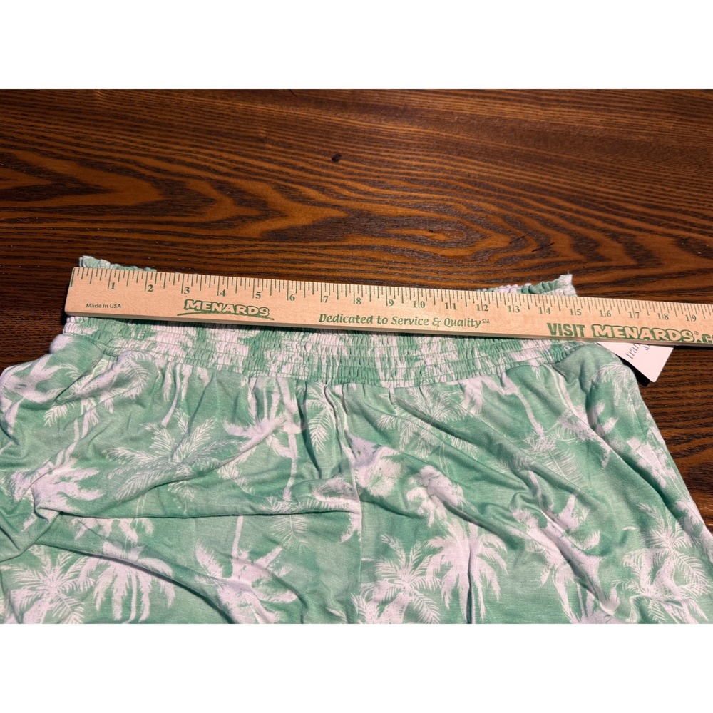Tranquil & True Womens XL Green Palm Tree Smocked Waist‎ Pajama Lounge Pants NEW - Picture 5 of 11